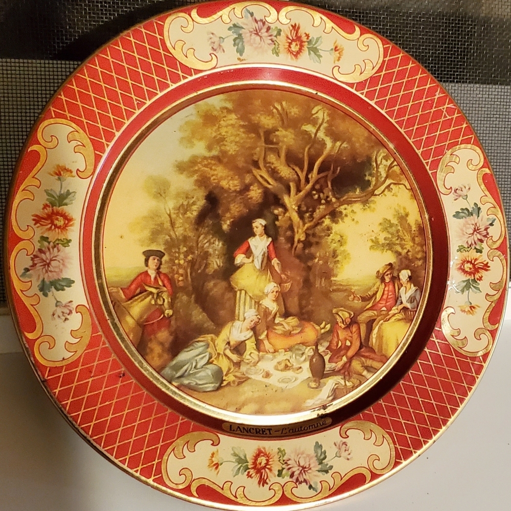 Tin Belgian plate Daher Decorated Ware